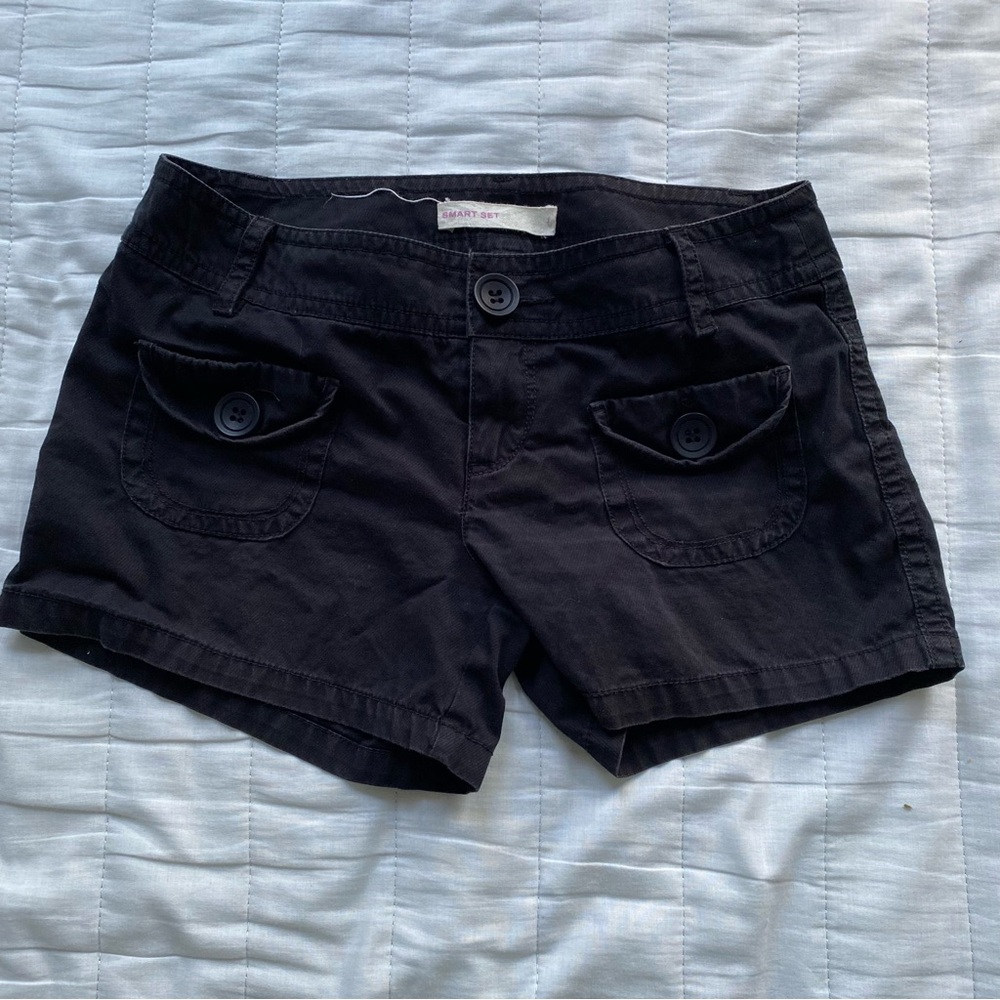Low Rise Black Women's Casual Shorts